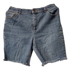 Denim Shorts Charter Club Blue Size 12 Cotton Blend‎ Raw Hem Casual Summer Core